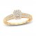 Diamond Engagement Ring 3/8 ct tw Emerald/Round 14K Yellow Gold