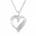 Diamond Heart Necklace 1/10 ct tw Round-cut Sterling Silver