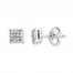 Diamond Stud Earrings 1/20 ct tw Round-cut Sterling Silver