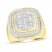 Men's Diamond Ring 1-1/4 ct tw Round/Baguette 10K Yellow Gold