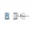 Aquamarine Stud Earrings Sterling Silver