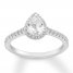 Pear-Shaped Diamond Engagement Ring 7/8 ct tw 14K White Gold