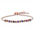 Lab-Created Gemstone Rainbow Bolo Bracelet 10K Rose Gold