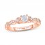 Adrianna Papell Diamond Engagement Ring 3/8 ct tw 14K Rose Gold