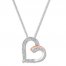 Diamond Heart Necklace Sterling Silver/10K Rose Gold