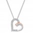Diamond Heart Necklace Sterling Silver/10K Rose Gold