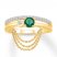 Lab-Created Emerald Chain Ring 10K Yellow Gold