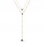 Garnet & White Topaz Layered Necklace 10K Yellow Gold 18"