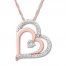 Diamond Heart Necklace 10K Rose Gold
