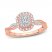 Diamond Engagement Ring 3/8 ct tw Emerald/Round 14K Rose Gold