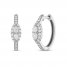 Forever Connected Diamond Hoop Earrings 1/2 ct tw Pear/Round-Cut 10K White Gold