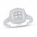 Diamond Engagement Ring 3/4 ct tw Princess/Round 10K White Gold