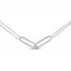 Diamond Paperclip Necklace 1/8 ct tw Round-cut Sterling Silver