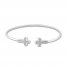 Diamond Cross Bangle Bracelet 1/10 ct tw Sterling Silver