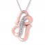 Heart/Infinity Necklace Diamond Accents 10K Rose Gold