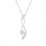 Diamond Star Necklace 1/20 ct tw Round-Cut Sterling Silver 19"