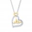 Heartbeat Necklace 1/15 ct tw Diamonds Sterling Silver/10K Gold