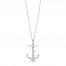 Hallmark Diamonds Anchor Necklace 1/6 ct tw Sterling Silver