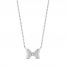 Disney Treasures Minnie Mouse Diamond Bow Necklace 1/10 ct tw Round-Cut Sterling Silver 18"