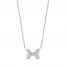 Disney Treasures Minnie Mouse Diamond Bow Necklace 1/10 ct tw Round-Cut Sterling Silver 18"