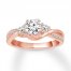 Three-Stone Diamond Ring 1 ct tw Round-cut 14K Rose Gold