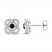 Center of Me Blue Sapphire & Diamond Earrings 1/4 ct tw 10K White Gold