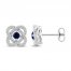 Center of Me Blue Sapphire & Diamond Earrings 1/4 ct tw 10K White Gold