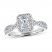 Leo Diamond Engagement Ring 7/8 ct tw Emerald/Round-cut 14K White Gold