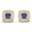 Le Vian Creme Brulee Tanzanite Earrings 1 ct tw Diamonds 14K Strawberry Gold