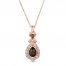 Le Vian Chocolate Quartz Necklace 1/2 ct tw Diamonds 14K Strawberry Gold