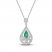 Emerald & Diamond Necklace 1/4 ct tw 10K White Gold 18"