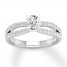 Diamond Engagement Ring 1-1/4 ct tw Round-cut 14K White Gold