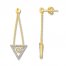 Geometric Diamond Drop Earrings 1/5 ct tw 10K Yellow Gold