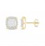 Diamond Earrings 1/2 ct tw Princess/Round-Cut 10K Yellow Gold