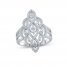 Diamond Lace Ring 1 ct tw Round-cut 10K White Gold