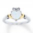 Claddagh Ring Lab-Created Opal 10K Gold/Sterling Silver