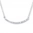 Diamond Bar Necklace Sterling Silver