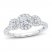 3-Stone Diamond Engagement Ring 1 ct tw Round-cut 14K White Gold