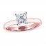 THE LEO Artisan Diamond Solitaire Engagement Ring 1 ct tw Princess-cut 14K Rose Gold