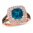 Le Vian Blue Topaz & Diamond Ring 1 ct tw 14K Strawberry Gold