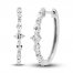 Diamond Hoop Earrings 5/8 ct tw Round, Pear, Marquise & Princess 10K White Gold