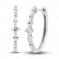 Diamond Hoop Earrings 5/8 ct tw Round, Pear, Marquise & Princess 10K White Gold