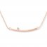 Curved Bar Necklace Diamond Accent 14K Rose Gold