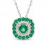 Emerald Necklace 1/15 ct tw Diamonds 10K White Gold 18"