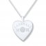 Baseball Mom Heart Sterling Silver Locket Necklace