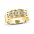 THE LEO Diamond Men's Wedding Band 3/8 ct tw Round-Cut 14K Yellow Gold