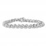 Diamond Bracelet 2 ct tw Round/Baguette 10K White Gold 7