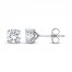 Solitaire Earrings 3/4 ct tw Diamonds 14K White Gold