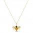 Le Vian Citrine/Quartz Bee Necklace 1/5 ct tw Diamonds 14K Honey Gold 18"