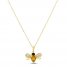 Le Vian Citrine/Quartz Bee Necklace 1/5 ct tw Diamonds 14K Honey Gold 18"